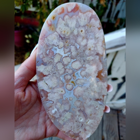 Big Pink Amethyst Blue Flower Agate Slab - Picture 8 of 14